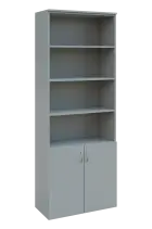 N 6 - 8DN4 kancelářská skříň, 2-dveřová/nika, 2150x800x400, šedá